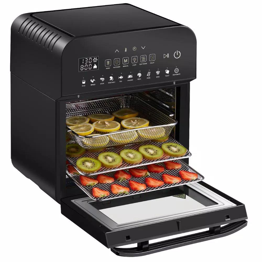 GoWISE USA Go WISE 12.7 Qt. Air Fryer Oven with Rotisserie, Dehydrator & 11 Presets, 1600W, Black