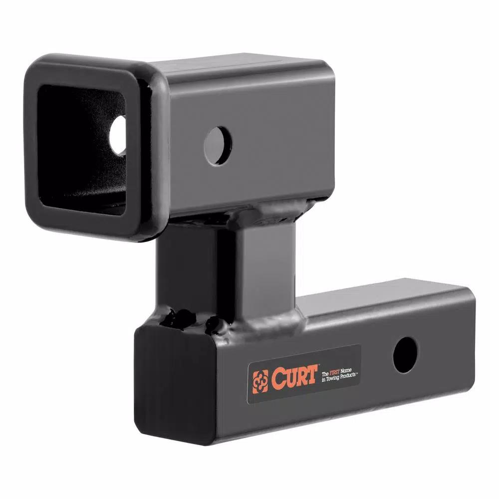 CURT 2" Receiver Raised Hitch Extension Adapter, 4-1/4" Rise, 5-1/4" Extension, 350 lbs Tongue Weight