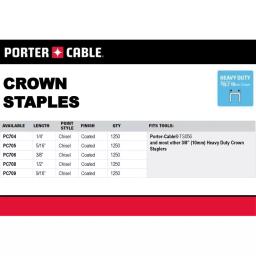 Porter-Cable 3/8 in. x 1/2 in. Glue Collated Crown Staples, 1250-Pack thumbnail 3