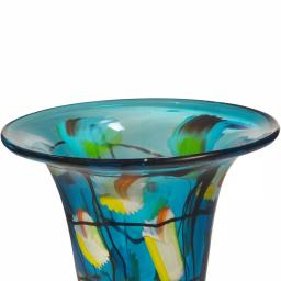 Dale Tiffany 9.5 in. Imagination Hand Blown Art Glass Vase, Multi-Colored Trumpet Shape thumbnail 2