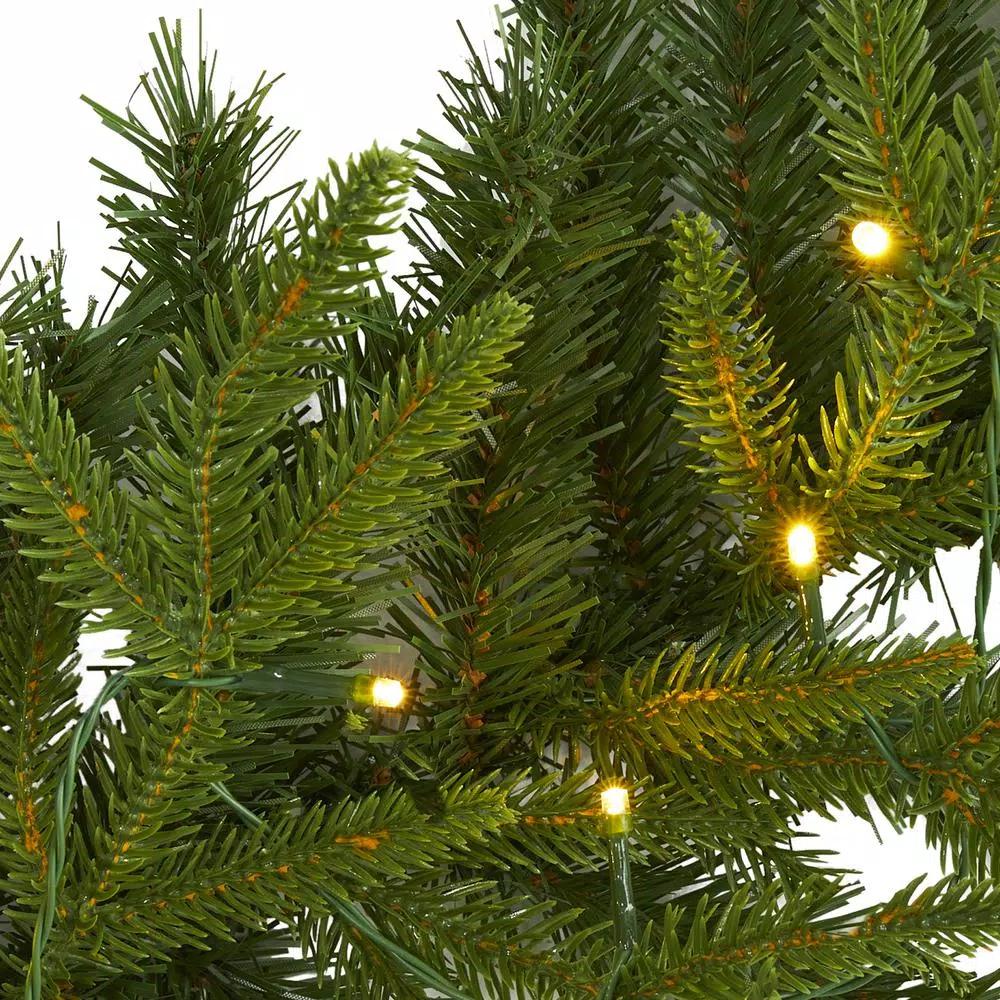 Nearly Natural 6 ft. Pre-lit Green Pine Artificial Christmas Garland with 35 LED Lights