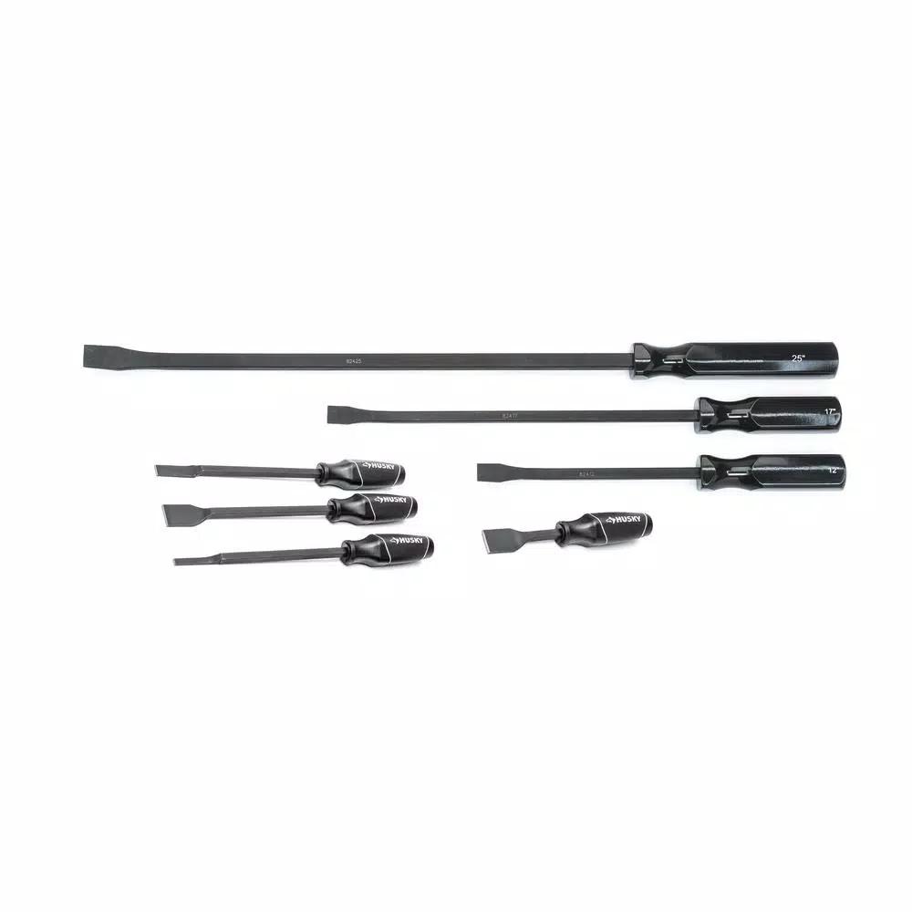 Husky 7-Piece Scraper and Pry Bar Set with Ergonomic Handles