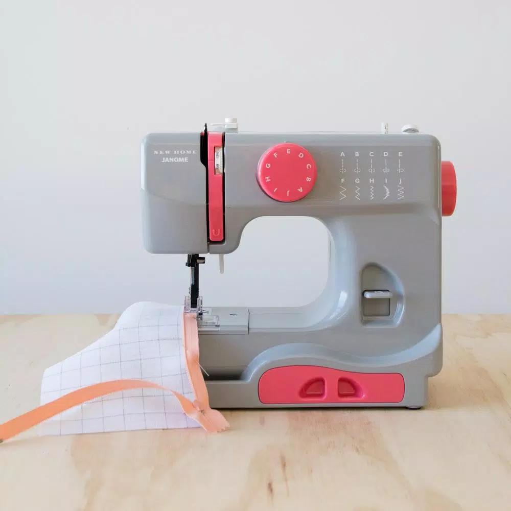 Janome Compact 10-Stitch Sewing Machine - Portable Graceful Grey