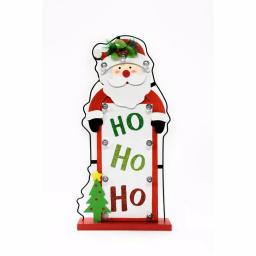Fraser Hill Farm 24 in. Artificial Christmas Wreath Decor Set with Train, Sleigh, and LED Shelf Sitters thumbnail 7