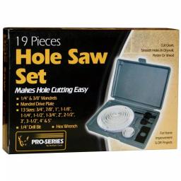 PRO-SERIES 19-Piece Hole Saw Blade Set with Mandrels and Storage Case thumbnail 8
