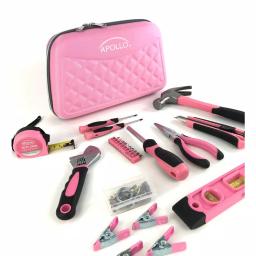 Apollo Tools 63-Piece Household Tool Kit in Stylish Pink Designer Case thumbnail 3
