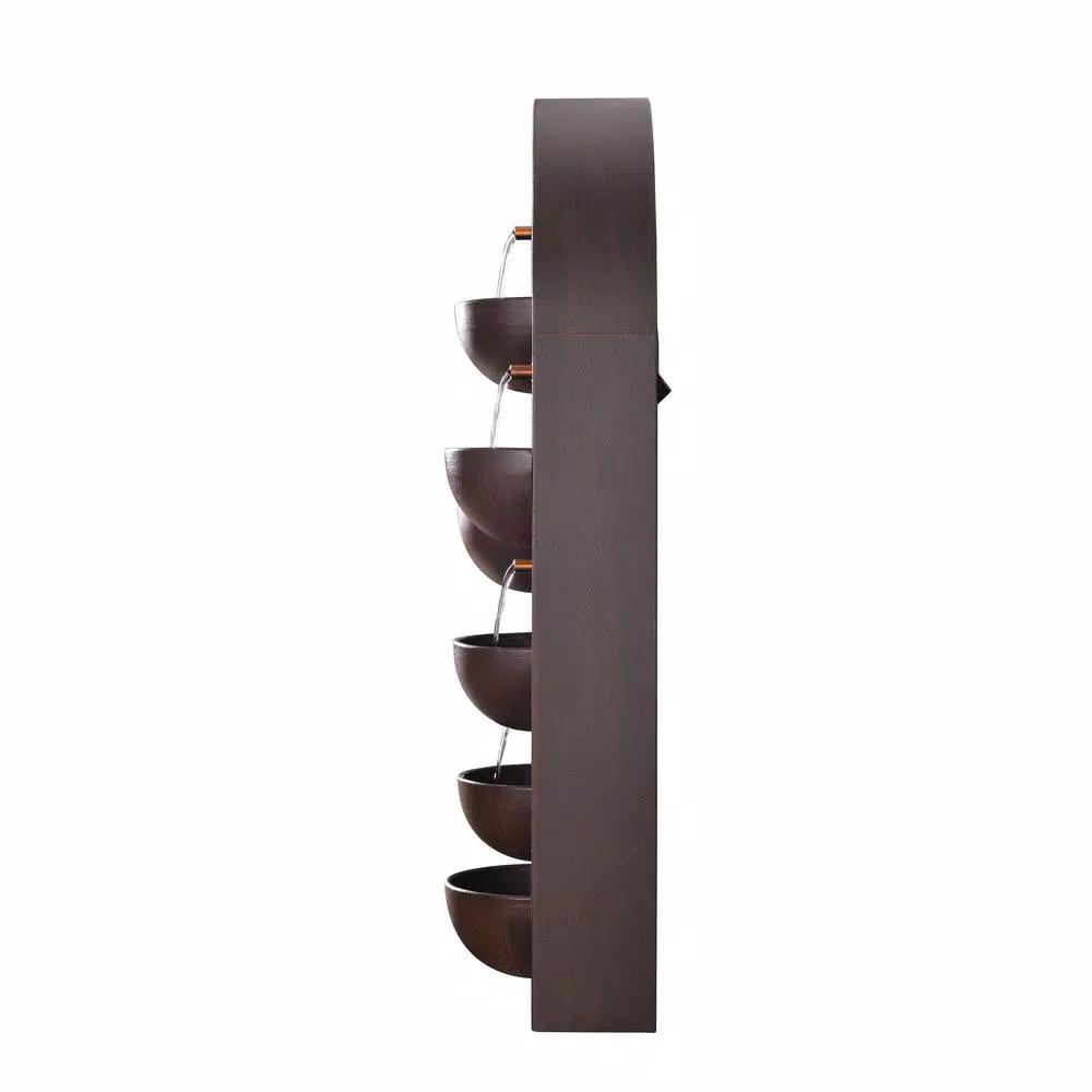 Kenroy Home Silva 31 in. Steel Wall Fountain with Built-in Planters, Rusty Red Finish