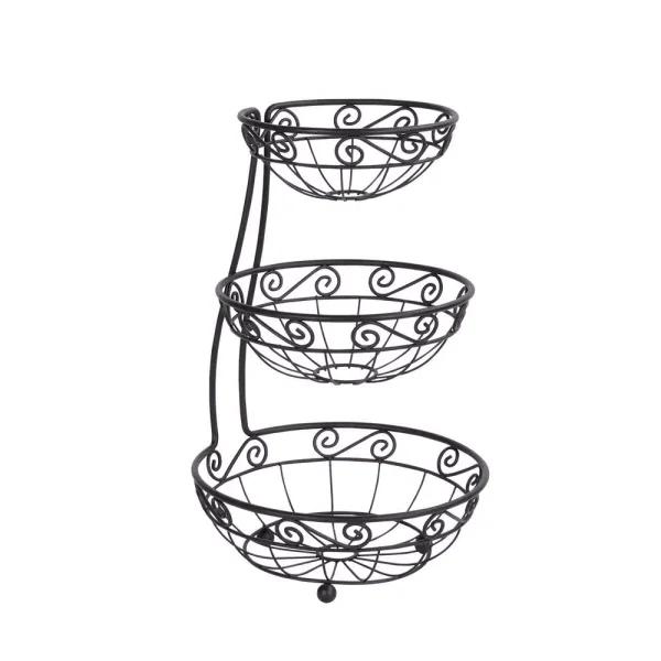 Spectrum Diversified Scroll Arched 3-Tier Steel Fruit Basket Server