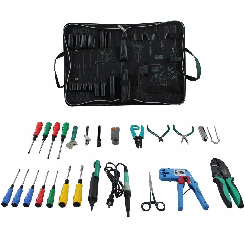 Eclipse Tools 25-Piece Network Maintenance Kit with Modular Crimp Tool and 20V Soldering Iron