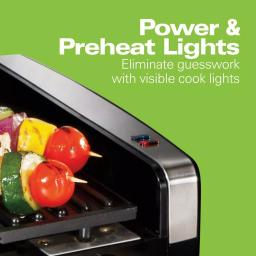 Hamilton Beach Searing Grill 118 sq. in. Stainless Steel Indoor Countertop Grill with Non-Stick Plates thumbnail 7