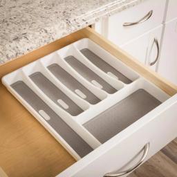 Real Solutions for Real Life White Plastic 6-Compartment Utensil Drawer Organizer Tray thumbnail 2