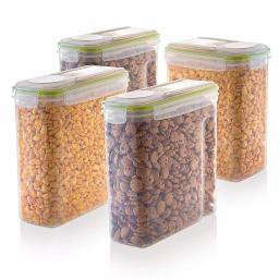 LavoHome 4L Airtight Plastic Cereal Storage Container Set, 2-Piece Clear Dry Food Dispensers thumbnail 4