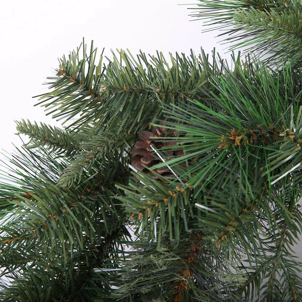 Winsome House 24 in. Artificial Pine and Cedar Wreath with Red Berries and Pinecones