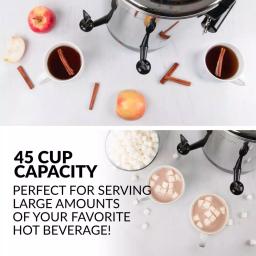 Nostalgia 45-Cup Stainless Steel Quick Brewing Coffee Urn with Double Spigot thumbnail 3