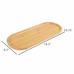 Classic Cuisine Oval Bamboo Serving Tray - Natural Wood Finish thumbnail 2