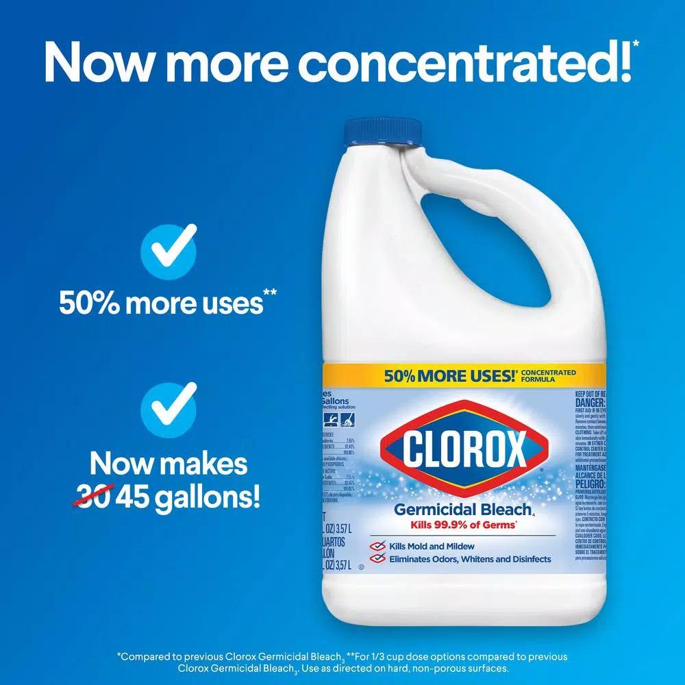 Clorox Concentrated Germicidal Bleach, 121 oz (2-Pack)