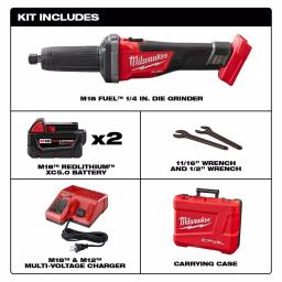 Milwaukee M18 FUEL 1/4 in. Brushless Cordless Die Grinder Kit with Two 5.0 Ah Batteries and Charger thumbnail 2