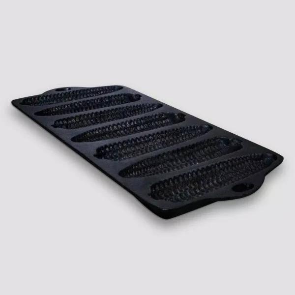 ExcelSteels 12.25 in. Cast Iron Corn Shaped Bread Baking Tray