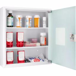 BARSKA Standard Medical Cabinet First Aid Kit with 3 Shelves and Magnetic Dry Erase Pad thumbnail 2