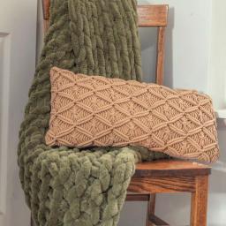 DONNA SHARP Olive Chenille Chunky Knit Throw Blanket, 40 x 50 in thumbnail 1