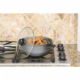 Cook Pro 4.5 Qt. Carbon Steel Deep Fryer Set with Frying Basket and Vented Glass Lid thumbnail 6