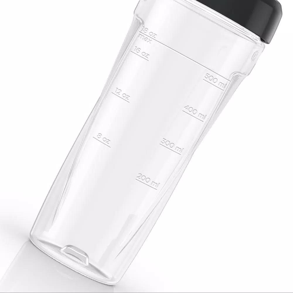 BLACK+DECKER Replacement 18 oz. Tritan Personal Blender Jar with Travel Lid, Black