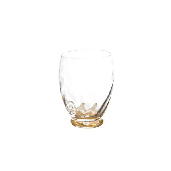 Abigails Elisa Stemless Water Glass Set, Clear with Gold Infused Base, Set of 4