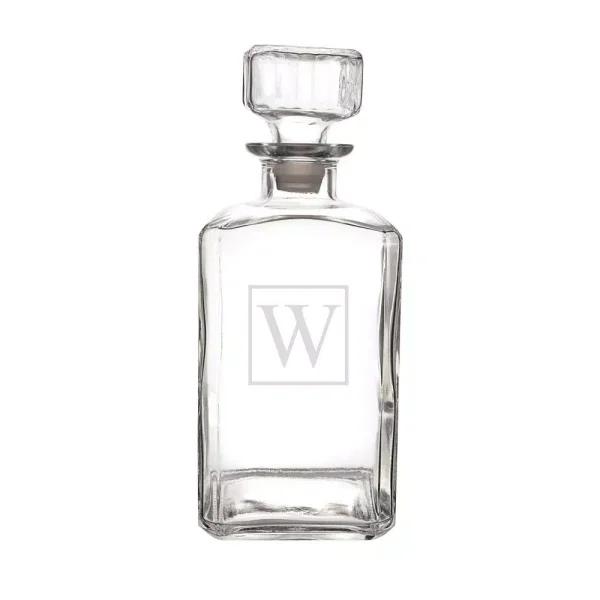 Cathy's Concepts Personalized Glass Whiskey Decanter with Beveled Stopper, 34 oz