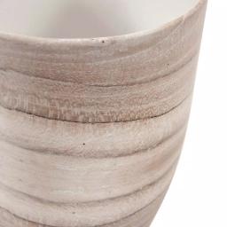 Unbranded Desert Sands Tapered Ceramic Table Vase, Beige Neutral Striae Pattern, 14 in. thumbnail 2
