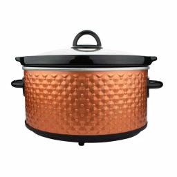 Brentwood Appliances 3.5 Qt. Diamond Pattern Slow Cooker with Tempered Glass Lid, Brown thumbnail 2