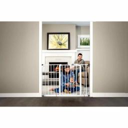 Regalo Easy Step Extra Wide Metal Walk Through Baby Gate, White thumbnail 2