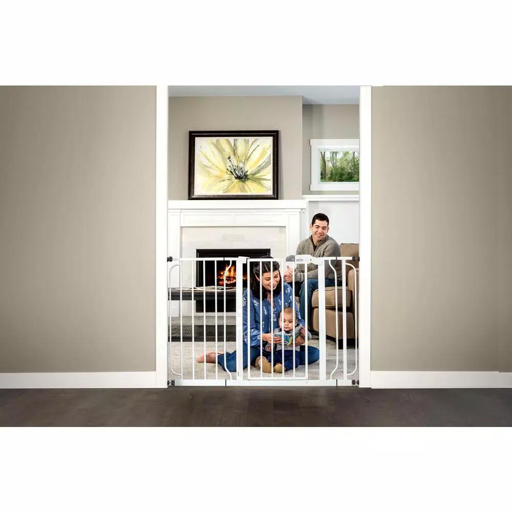 Regalo Easy Step Extra Wide Metal Walk Through Baby Gate, White
