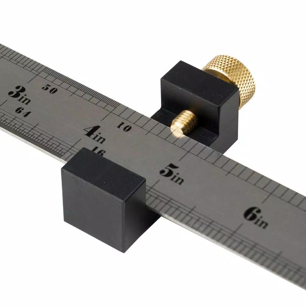 POWERTEC Anodized Aluminum Ruler Marking Guide for Woodworking, Fits 7/8 in. to 1-1/8 in. Widths