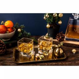 JoyJolt Carre Square 10 oz. Whiskey Glasses, Set of 4 thumbnail 4
