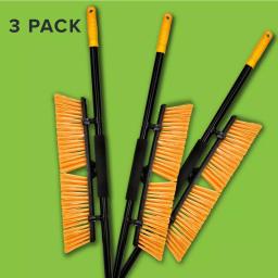 Alpine Industries 24 in. Yellow Indoor Outdoor Push Broom, Heavy Duty Multi-Surface (3-Pack) thumbnail 6