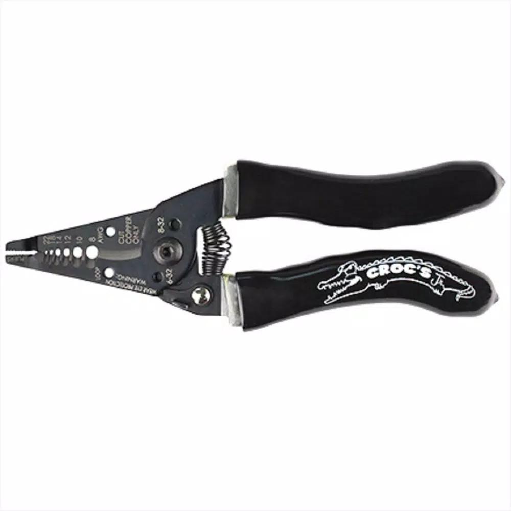 Rack-A-Tiers Croc's Jr. Needle Nose Wire Strippers, 8-22 AWG, Ergonomic Rubber Grip