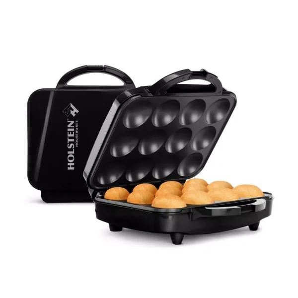 HOLSTEIN HOUSEWARES Holstein 12-Piece Cupcake Maker, 1200W Non-Stick Electric Dessert Specialty Appliance, Black
