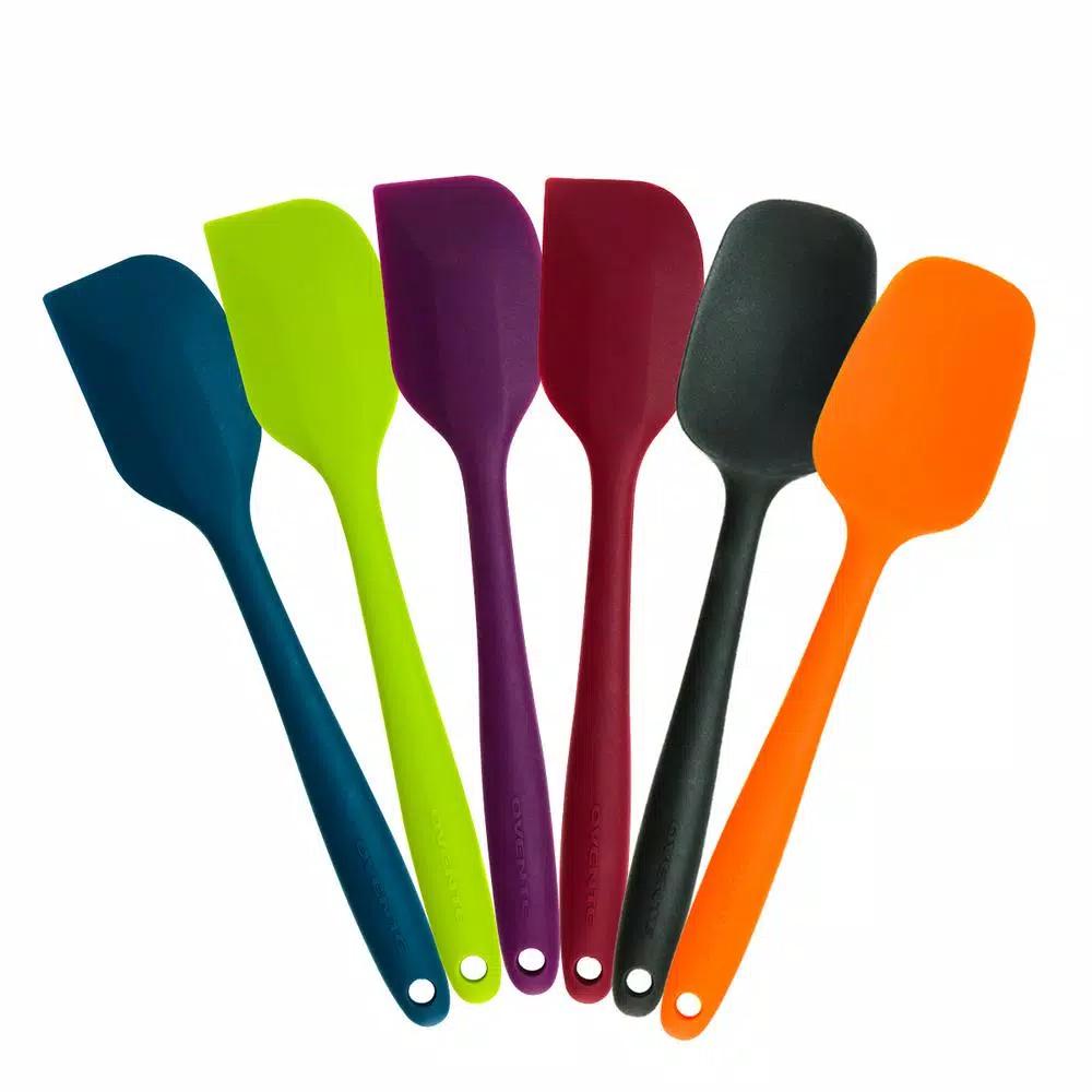 Ovente Premium Silicone Spatula Set, 6-Piece Heat-Resistant Non-Stick Spatulas with Stainless Steel Core
