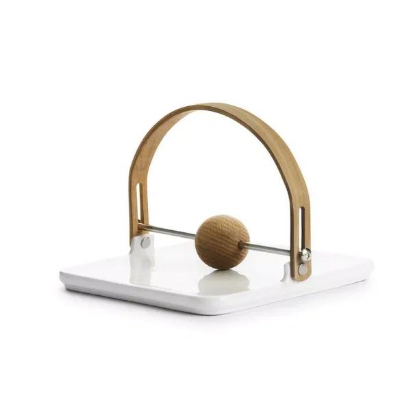 Sagaform Nature Napkin Holder - Oak, Stoneware and Stainless Steel