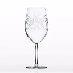 Rolf Glass Olive Branch 18 oz. All Purpose Wine Glass Set of 4 - Diamond-Wheel Engraved thumbnail 5