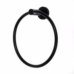 Italia Florence Wall Mounted Hand Towel Ring - Matte Black thumbnail 1