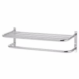 Unbranded Chrome Plated Steel 1-Bar Wall Mount Towel Rack and Bathroom Shelf thumbnail 2