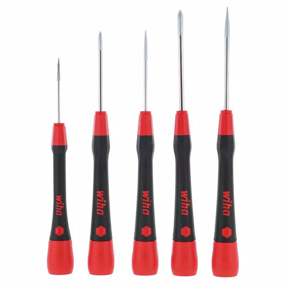 Wiha PicoFinish 5-Piece Mini Precision Screwdriver Set, Phillips & Slotted