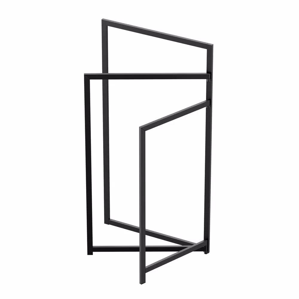 Gatco 3-Tier Freestanding Rectangle Towel Rack, Matte Black
