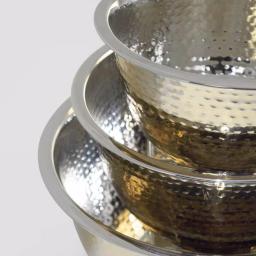 ExcelSteels 5 Qt. Professional Stainless Steel Hammered Mixing Bowl with Gold Tone thumbnail 2