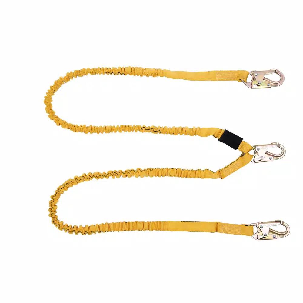 WERNER Upgear 6 ft. SoftCoil Twin Leg Lanyard with Energy Absorbing Inner Core and Snap Hooks