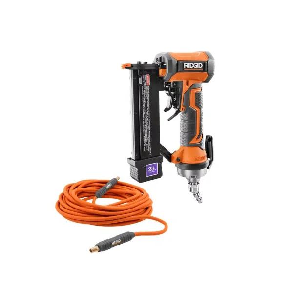 RIDGID 23-Gauge 1-3/8 in. Headless Pin Nailer with 50 ft. Lay Flat Air Hose Kit