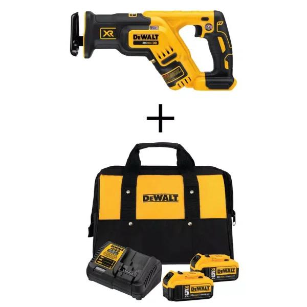 DEWALT 20V MAX XR Brushless Compact Reciprocating Saw Kit with (2) 5.0Ah Batteries and Charger