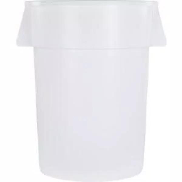 Carlisle Bronco 44 Gallon White Round Trash Can with Dolly (3-Pack)