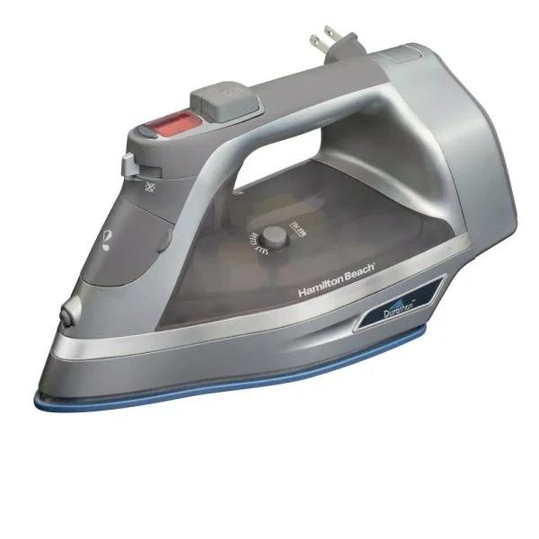 Hamilton Beach Durathon Non-Stick Steam Iron with Retractable Cord, 1700W, Silver